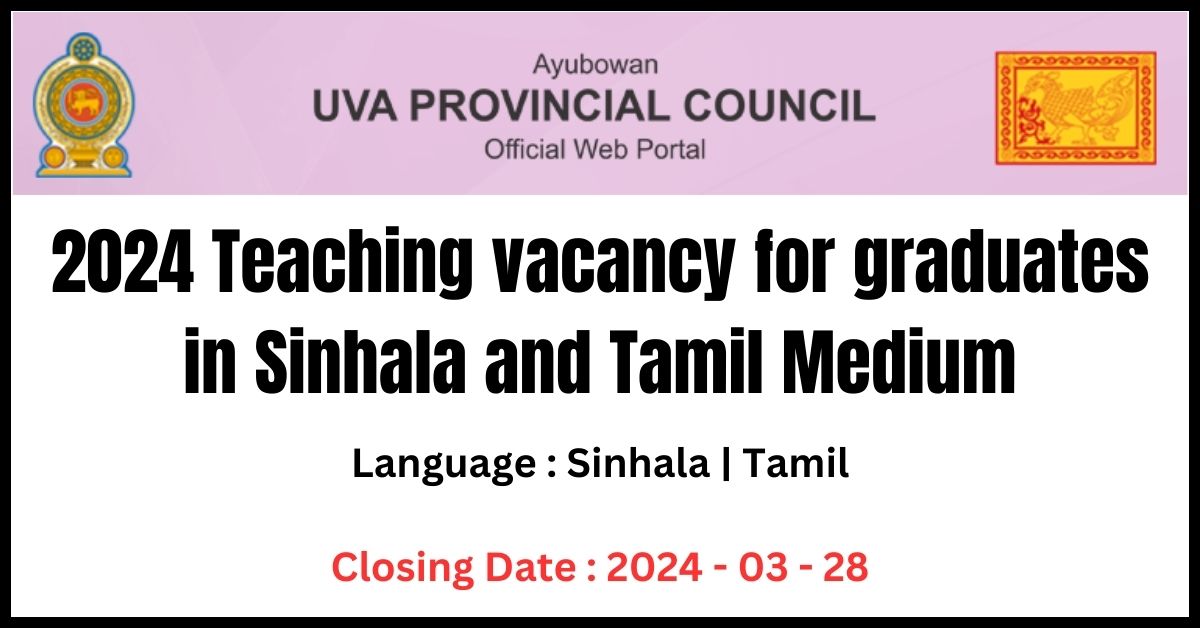 2024 Teaching vacancy for graduates