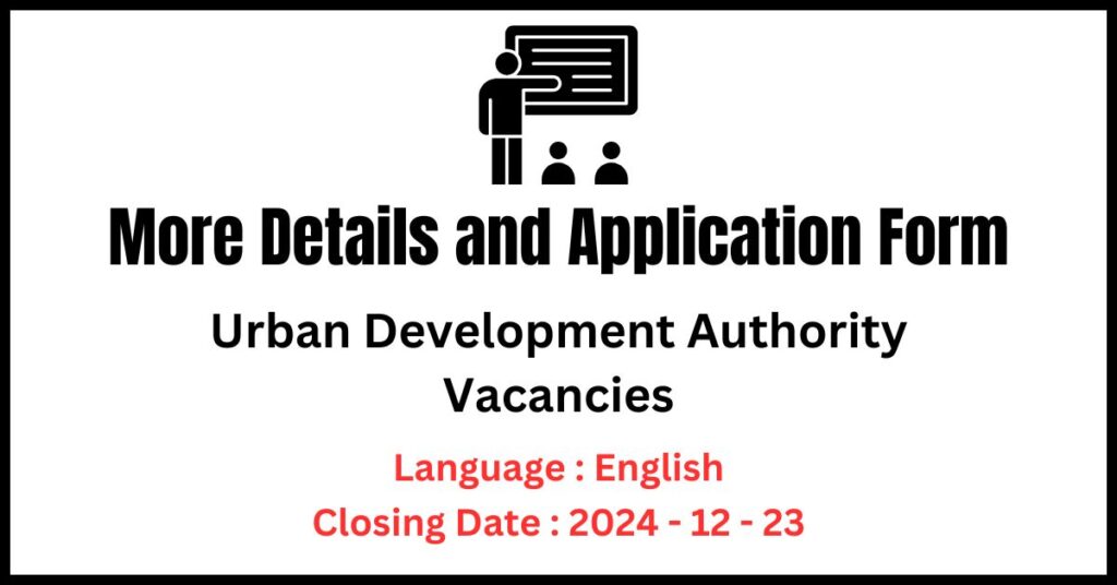 Urban Development Authority Vacancies